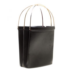 Pre Owned Cartier Black Leather Small Trinity Bag