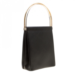 Pre Owned Cartier Black Leather Small Trinity Bag