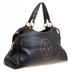 Pre Owned Cartier Black Leather Marcello de Cartier Satchel 