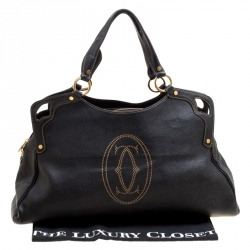 Pre Owned Cartier Black Leather Marcello de Cartier Satchel 