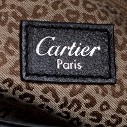 Pre Owned Cartier Black Leather Panthere Hobo