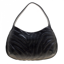 Pre Owned Cartier Black Leather Panthere Hobo