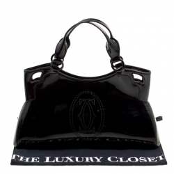 Cartier Black Patent Leather Small Marcello De Cartier Tote