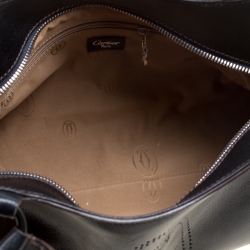 Pre Owned Cartier Black Leather Marcello de Cartier Satchel 