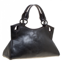 Pre Owned Cartier Black Leather Marcello de Cartier Satchel 