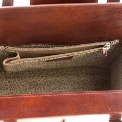 Pre Owned حقيبة ساتشل كارتييه بانثر بوكس جلد لامع بنية 