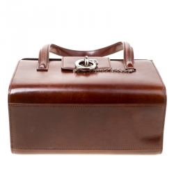 Pre Owned حقيبة ساتشل كارتييه بانثر بوكس جلد لامع بنية 