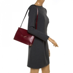 Cartier Red Leather Envelope Shoulder Bag