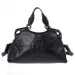 Pre Owned Cartier Black Leather "Marcello de Cartier" Bag