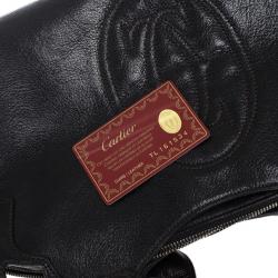 Pre Owned Cartier Black Leather "Marcello de Cartier" Bag