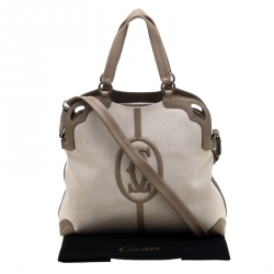 مملوكة مسبقًا Cartier Beige Canvas and Leather Marcello de Cartier Bag