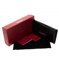 Pre Owned Cartier Black Leather Love Continental Wallet