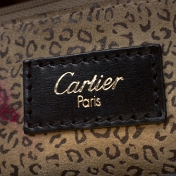 Pre Owned Cartier Black Leather Panthere Bucket Bag