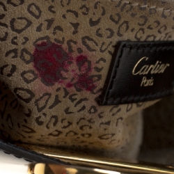 Pre Owned Cartier Black Leather Panthere Bucket Bag