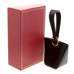 Pre Owned Cartier Black Leather Panthere Bucket Bag