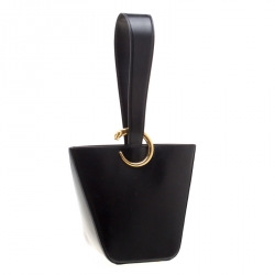 Pre Owned Cartier Black Leather Panthere Bucket Bag