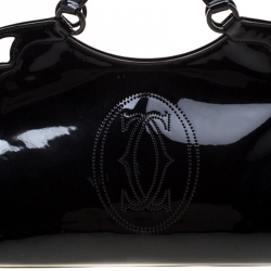 Pre Owned Cartier Black Patent Leather Medium Marcello de Cartier Bag