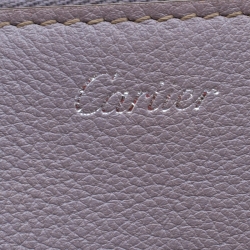 Pre Owned حقيبة يد كارتييه صغيرة C دو كارتييه جلد لافندر فاتحة
