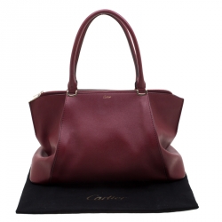 Pre Owned Cartier Red Taurillon Leather Medium C De Cartier Bag