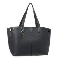 Pre Owned Cartier Black Leather and Snakeskin Limited Edition "Marcello de Cartier" Tote