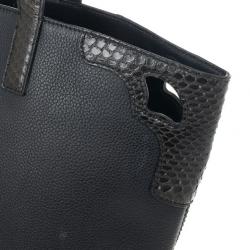 Pre Owned Cartier Black Leather and Snakeskin Limited Edition "Marcello de Cartier" Tote