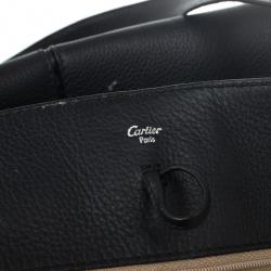 Pre Owned Cartier Black Leather and Snakeskin Limited Edition "Marcello de Cartier" Tote