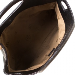 مملوكة مسبقًا Cartier Metallic Black Leather Marcello De Cartier Foldover Clutch