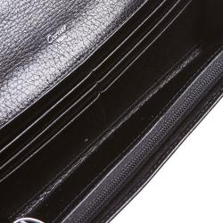 Pre Owned Cartier Black Leather Long Wallet