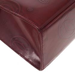 Pre Owned Cartier Burgundy ‘Happy Birthday’ Top Handle Bag