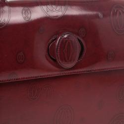 Pre Owned Cartier Burgundy ‘Happy Birthday’ Top Handle Bag