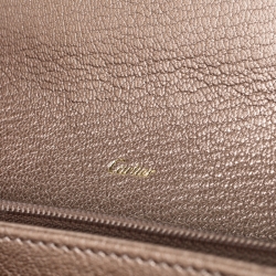 مملوكة مسبقًا Cartier Metallic Peach Leather Continental Wallet