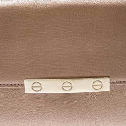 مملوكة مسبقًا Cartier Metallic Peach Leather Continental Wallet