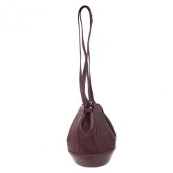 Pre Owned Cartier Burgundy Leather Bucket Bag