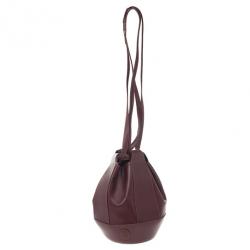 Pre Owned Cartier Burgundy Leather Bucket Bag