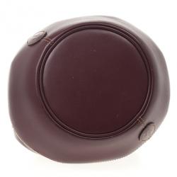 Pre Owned Cartier Burgundy Leather Bucket Bag