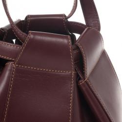 Pre Owned Cartier Burgundy Leather Bucket Bag
