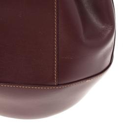 Pre Owned Cartier Burgundy Leather Bucket Bag
