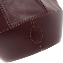 Pre Owned Cartier Burgundy Leather Bucket Bag