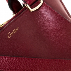 مملوكة مسبقًا حقيبة كارتييه سي دو كارتييه ميني جلد توريلون عنابي
