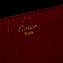 Pre Owned Cartier Burgundy Leather Envelope Shoulder Bag
