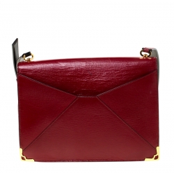 Pre Owned Cartier Burgundy Leather Envelope Shoulder Bag