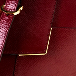 Pre Owned Cartier Burgundy Leather Envelope Shoulder Bag