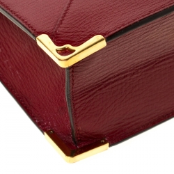 Pre Owned Cartier Burgundy Leather Envelope Shoulder Bag