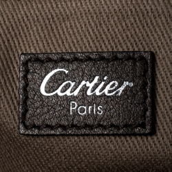 مملوكة مسبقًا Cartier Grey Metallic Leather and Suede Flap Top Handle Bag 