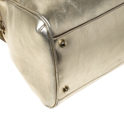 Pre Owned Cartier Gold Metallic Leather Large Marcello de Cartier Bag