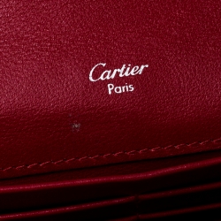 Pre Owned Cartier Red Alligator Must de Cartier Flap Wallet