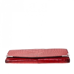 Pre Owned Cartier Red Alligator Must de Cartier Flap Wallet