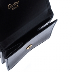 مملوكة مسبقًا Cartier Black Sapphire Embellished Leather Coin Wallet
