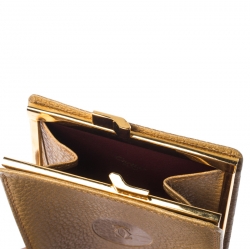 Pre Owned Cartier Beige Leather Vintage Lock Long Wallet