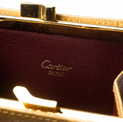 Pre Owned Cartier Beige Leather Vintage Lock Long Wallet